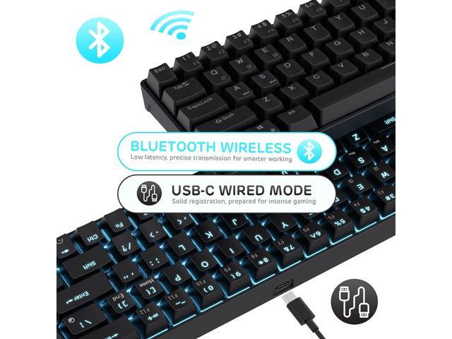 RK ROYAL KLUDGE RK68 Wireless Hot Swappable 65% Mechanical Keyboard, 68 Keys Compact BT5.0 Gaming Keyboard with Stand-Alone Arrow/Control Keys,...