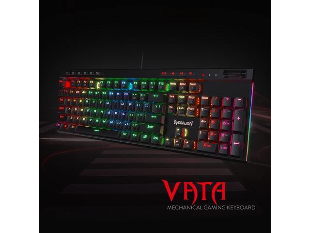 K580 VATA RGB LED Backlit Mechanical Gaming Keyboard with Macro Keys & Dedicated Media Controls, Hot-Swappable Socket, Onboard Macro Recording...