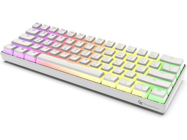 GK GAMAKAY MK61 RGB Pudding Keyboard, 61 Keys Gateron Optical Switch PBT Pudding Keycaps, Hot Swappable Backlit Ultra-Compact Wired Gaming Keyboard.