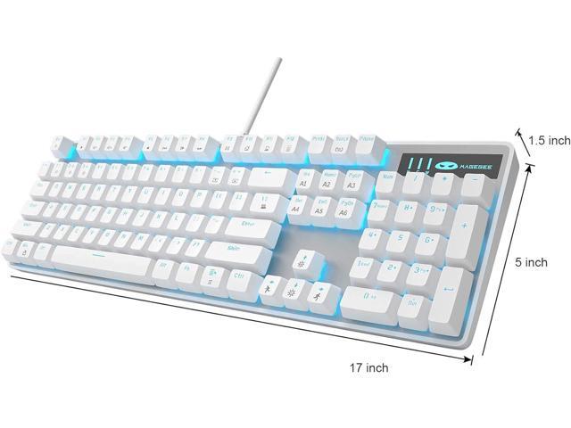 MageGee Mechanical Gaming Keyboard, Wired USB Adjustable Backlight Keyboard, New Mechanical Storm 100% Anti-ghosting Keyboard with Blue Switches...