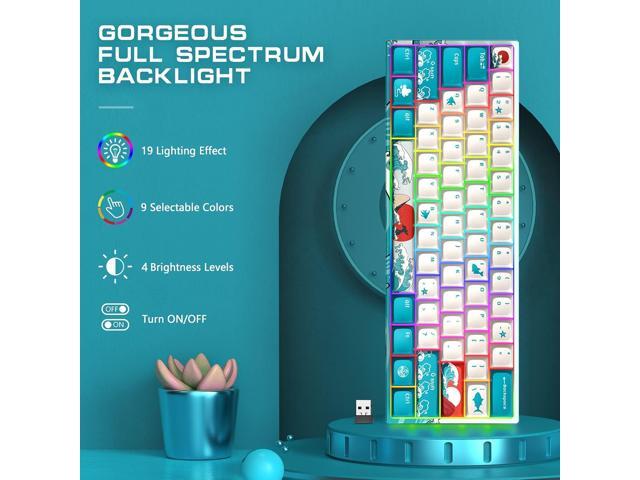 HITIME XVX M61 60% Mechanical Keyboard Wireless, Ultra-Compact 2.4G Rechargeable Gaming Keyboard, RGB Backlit Ergonomic Keybo