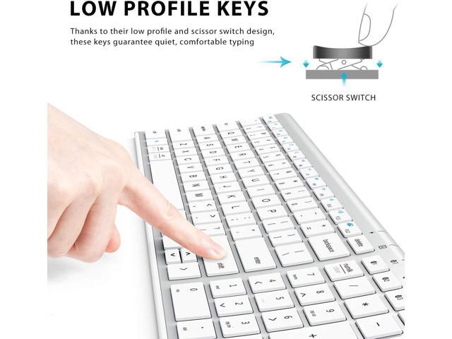 iClever BK10 Bluetooth Keyboard, Universal Bluetooth 5.1 Wireless Keyboard with Number Pad, Ergonomic Design, Multi-Device Compatibility, Stable...
