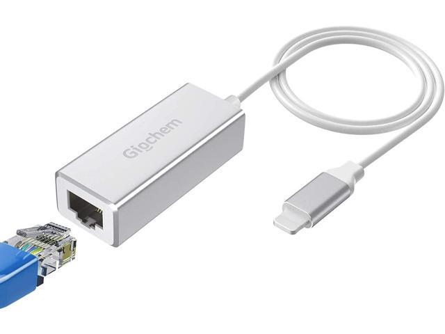 Ethernet Adapter Compatible with Lightning iOS 15,RJ45 Ethernet LAN Network Adapter for Phone Pad, 3.3ft/1MCable,10/100Mbps High Speed[Silver]