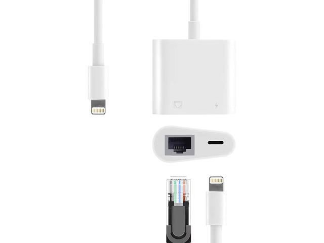 Lightning to RJ45 Ethernet LAN Network Adapter with Charge Port for Select iPhone,iPad Models 100Mbps Charging Plug and Play