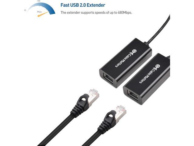 Cable Matters USB Over Ethernet Extender with Power Adapter up to 150 ft - Full USB 2.0 Support for Keyboard, Mouse, Webcam, and More