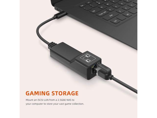 2.5GbE USB C to Ethernet Adapter NBASE-T NIC - USB 3.0 Type C 2.5/1 Gigabit/100 Mbps Multi Speed Network/USB 3.1 Laptop to RJ45/LAN