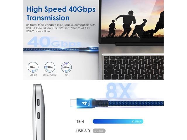 Dbilida Cable for Thunderbolt 4 Cable 3.3ft, Nylon Braided 40Gbps USB C Cable with 100W PD, 40Gbps, 8K Display Compatible with Thunderbolt 3 Cable,...