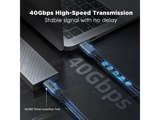 VCOM USB 4 Cable for Thunderbolt 4 Cable 4 FT, 100W Cable with 40Gbps Data and 8K@30Hz 5K@60Hz or Dual 4K Video,Compatible with Thunderbolt 3/4...