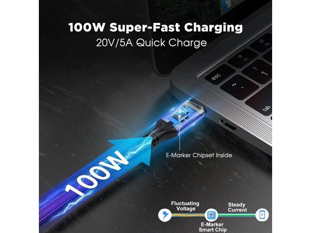 VCOM USB 4 Cable for Thunderbolt 4 Cable 4 FT, 100W Cable with 40Gbps Data and 8K@30Hz 5K@60Hz or Dual 4K Video,Compatible with Thunderbolt 3/4...