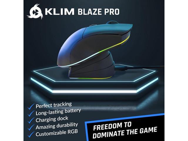 KLIM Blaze Pro Rechargeable Wireless Gaming Mouse with Charging Dock RGB - New Version - High-Precision Sensor and Long-Lasting Battery - Up to...