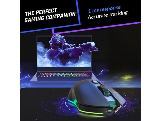 KLIM Blaze Pro Rechargeable Wireless Gaming Mouse with Charging Dock RGB - New Version - High-Precision Sensor and Long-Lasting Battery - Up to...