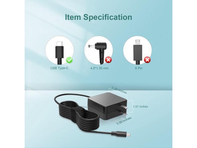 USB Type C AC Charger Fit for Asus Chromebook C223 C223N C223NA C423NA C423N C423 14 C425TA C425T C425 C424MA C424M C424 Laptop Power Supply...