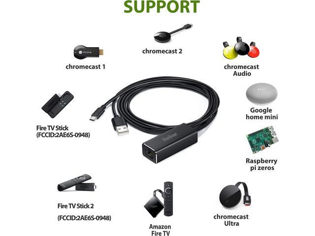 Fire TV Ethernet Adapter, Belkertech Fire Stick Ethernet Adapter/Micro USB to Rj45 Ethernet Adapter, USB to Rj45 Cable for Fire TV Stick, All-New...