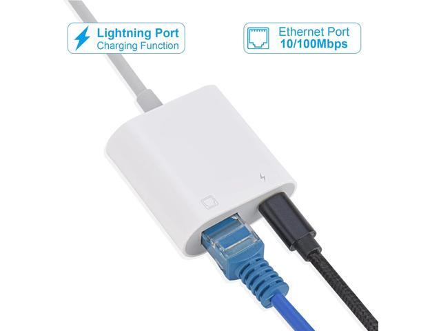RJ45 Ethernet Adapter for lPhone[Compatible with Apple MFi Certified],10/100Mbps,Support iOS 15, Ethernet Adapter with Charge Port
