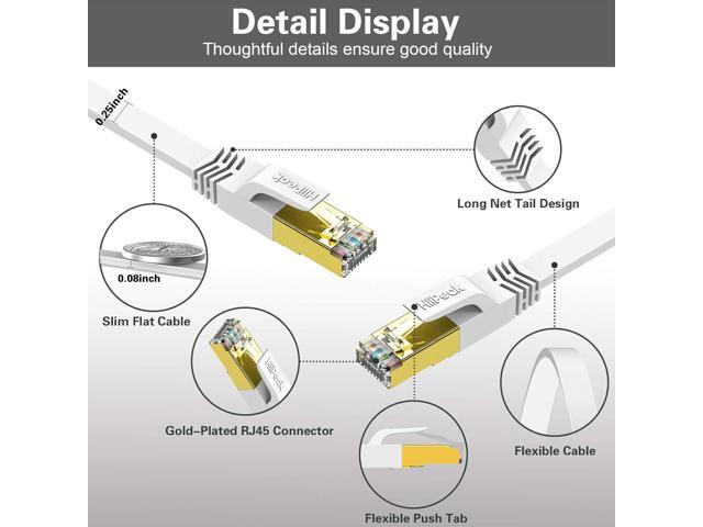 HiiPeak Cat 8 Ethernet Cable 40ft - Cat8 Flat Internet Cable High Speed LAN Patch Network Cables with RJ45 Gold Plated Connector, Compatible with...