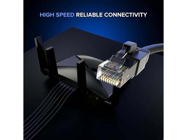 Maximm Ethernet Cable 100 ft CAT6 High Speed Internet Network LAN Cable Cord, Outdoor Waterproof (Black)