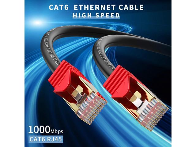 Outdoor Cat 6 Ethernet Cable 30ft, 26AWG Heavy-Duty Cat6 Networking Cord Patch Cable RJ45 LAN Wire Cable FTP Waterproof Direct Burial