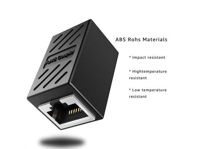 DEFACE RJ45 Coupler Cable Coupler Cat8 Cat7 Cat6 Cat5e Female to Female Ethernet Adapter 10pcs per Pack Black