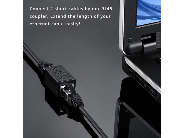 DEFACE RJ45 Coupler Cable Coupler Cat8 Cat7 Cat6 Cat5e Female to Female Ethernet Adapter 10pcs per Pack Black