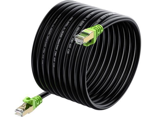 Outdoor Cat 7 Ethernet Cable 300ft, 26AWG Heavy-Duty Cat7 Networking Cord Patch Cable RJ45 Transmission Speed 10GbpsTransmission Bandwidth 600Mhz...