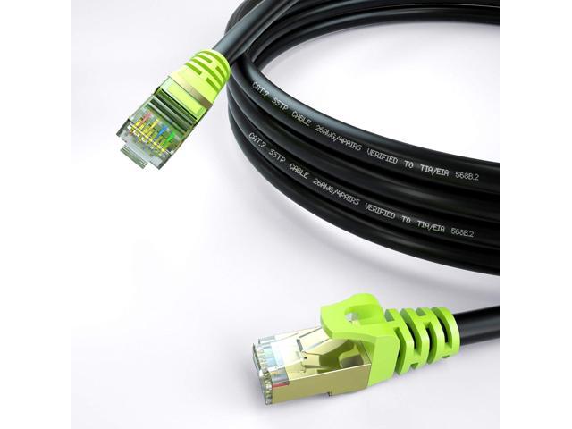 Outdoor Cat 7 Ethernet Cable 100ft, 26AWG Heavy-Duty Cat7 Networking Cord Patch Cable RJ45 Transmission Speed 10GbpsTransmission Bandwidth 600Mhz...