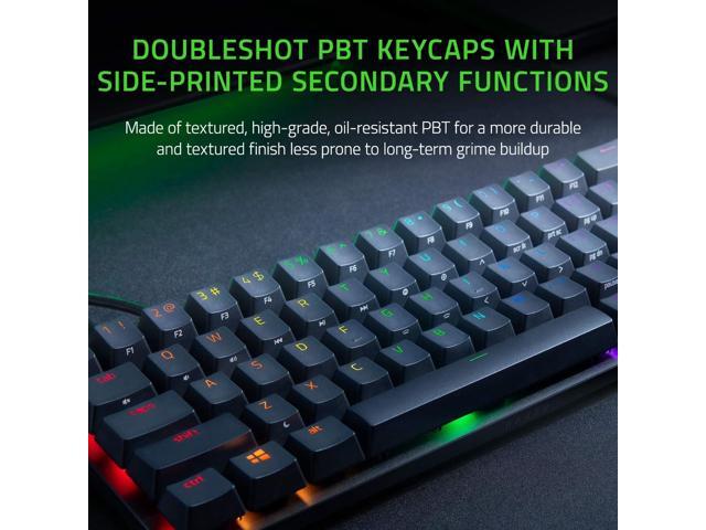 Mini 60% Gaming Keyboard: Fast Keyboard Switches - Clicky Optical Switches - Chroma RGB Lighting - PBT Keycaps - Onboard Memory Snap Tap - Black