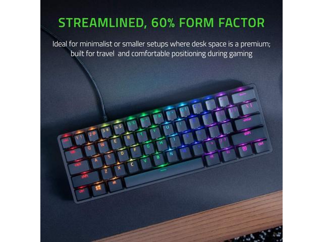 Mini 60% Gaming Keyboard: Fast Keyboard Switches - Clicky Optical Switches - Chroma RGB Lighting - PBT Keycaps - Onboard Memory Snap Tap - Black