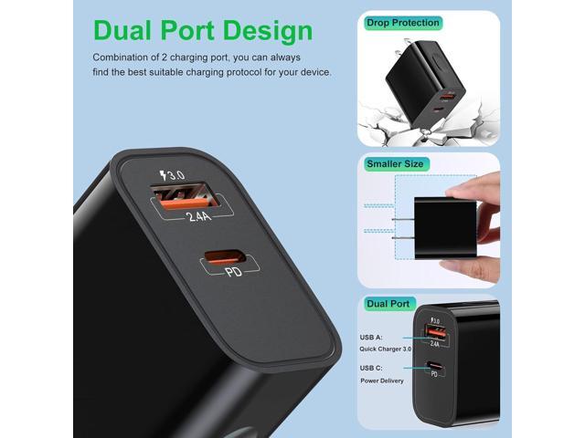 20W USB C Fast Charger+Quick Fast Charger 3.0 Wall Charger, Bangfun 5 Pack Dual Port PD Fast Charging Block Power Adapter Compatible iPhone...