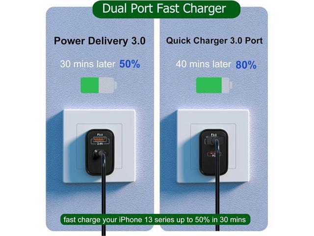 20W USB C Fast Charger+Quick Fast Charger 3.0 Wall Charger, Bangfun 5 Pack Dual Port PD Fast Charging Block Power Adapter Compatible iPhone...