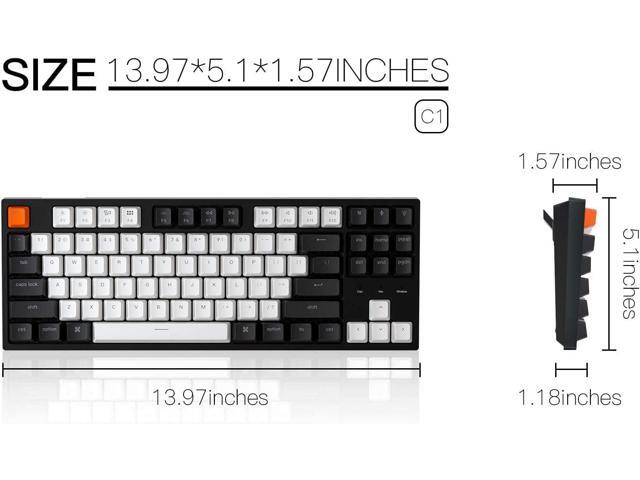Keychron C1 TKL Mechanical Gaming Keyboard Wired White LED Backlit Compact Keyboard with Linear Mechanical Switches, Compatible with Mac & Windows