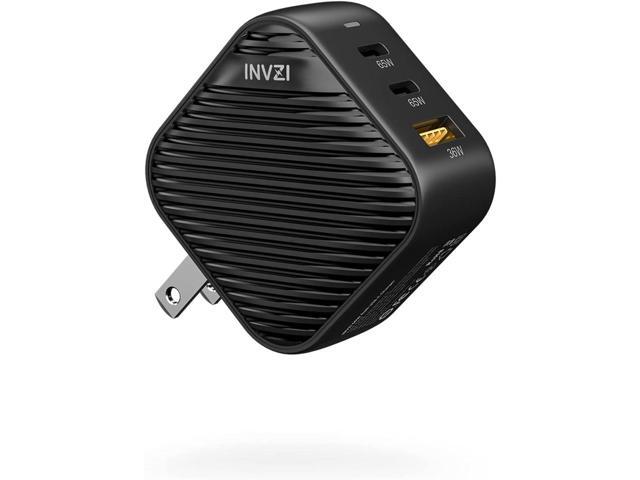 INVZI GaNHub 65W GaN USB C Charger 3-Port, PPS PD Fast Charger Foldable Wall Charger for MacBook Pro/Air, iPad Pro, iPhone 16/15 Pro Max, Galaxy...