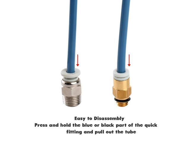 Capricorn Bowden PTFE Tubing 1M XS Series 1.75MM Filament with 2X PC4-M6 & 2X PC4-M10 Pneumatic Fittings & Tube Cutter for Creality Ender 3 V2/...