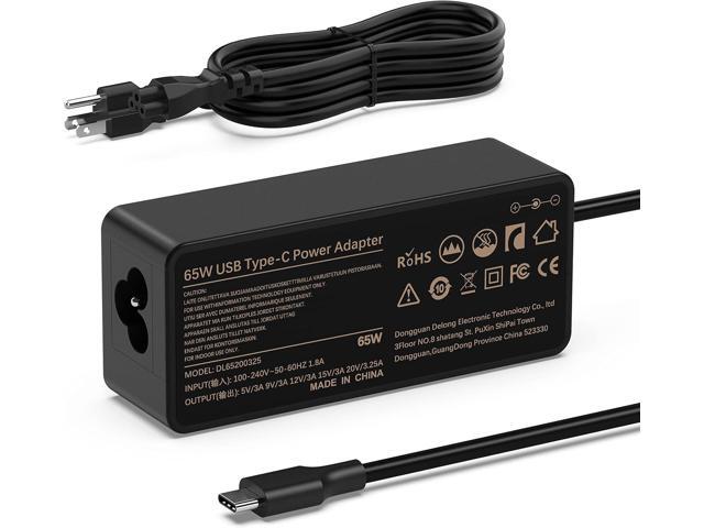 Laptop Charger 65W watt USB Type C AC Adapter Replacement for Hp Chromebook 14 13 X360 Spectre x360 Elite x2 EliteBook; Lenovo Yoga,Dell, ASUS,Acer...