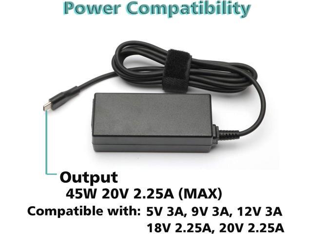 45W USB-C Chromebook Charger Fit for HP Chromebook 14 14A G5 14-ca061dx 14-ca020nr 14-ca060nr 14-ca043cl 14-ca052wm 14-ca051wm X360 11A 11 G6 EE 11...