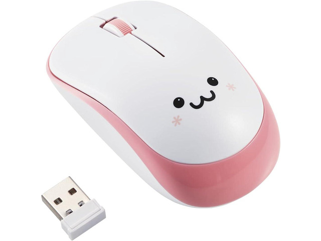 ELECOM 2.4G Wireless, Portable Mobile Smiley-Face Mouse for Right/Left Handed Use, IR LED, 1200 DPI 2.5 Years Long Battery Life, Recommended Silent...