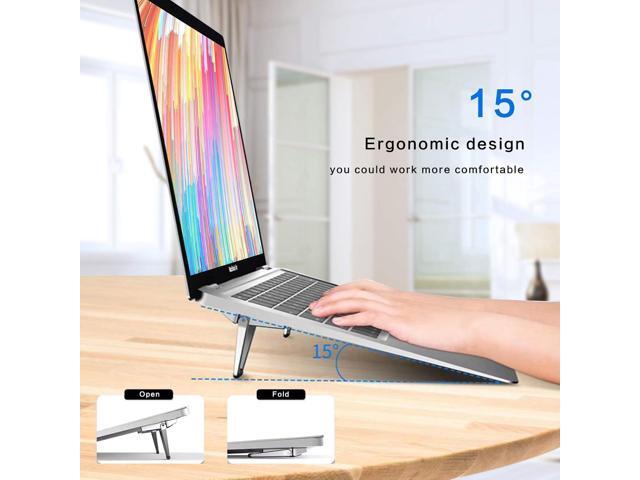 Zinc Alloy Portable Laptop Cooling Pad & Riser - Ergonomic Legs for 12-20 Inch Laptops (Silver, 4pcs)