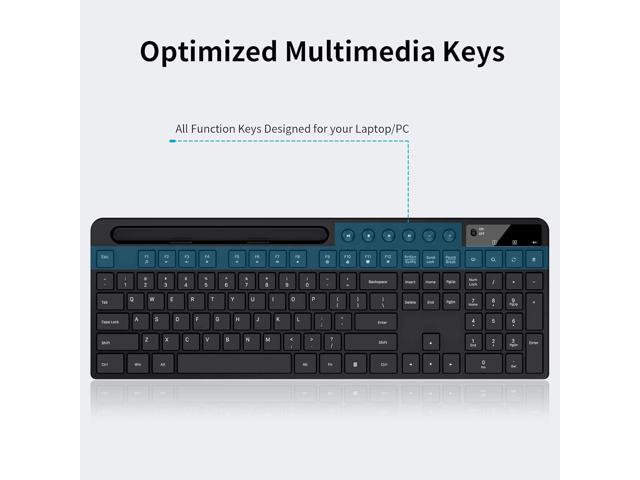 Wireless Keyboard and Mouse Combo, MARVO 2.4G Ergonomic Wireless Computer Keyboard with Phone Tablet Holder, Silent Mouse with 6 Button, Compatible...