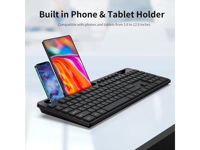 Wireless Keyboard and Mouse Combo, MARVO 2.4G Ergonomic Wireless Computer Keyboard with Phone Tablet Holder, Silent Mouse with 6 Button, Compatible...