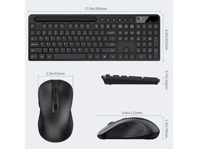 Wireless Keyboard and Mouse Combo, MARVO 2.4G Ergonomic Wireless Computer Keyboard with Phone Tablet Holder, Silent Mouse with 6 Button, Compatible...