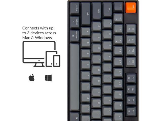 Keychron K10 Full Size Layout White LED Backlit Hot-Swappable Mechanical Keyboard for Mac Windows, Multitasking 104-Key Bluetooth Wireless/USB...