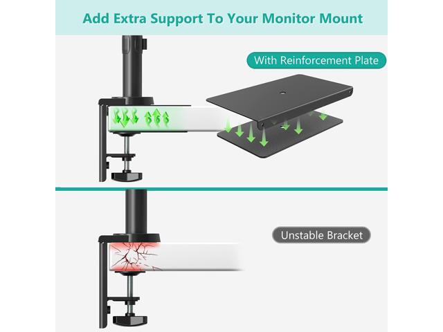 WALI Monitor Mount Reinforcement Plate for Thin, Glass, and Other Fragile Table Tops, with Most Monitor Bracket Grommet C Clamp Installation...
