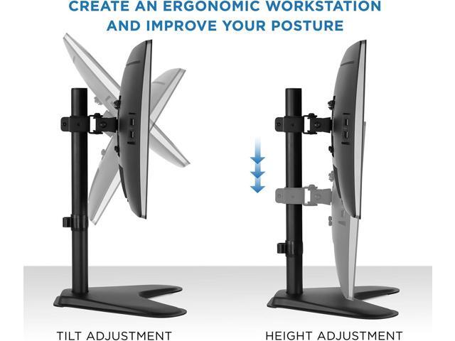 Mount-It! Free Standing Monitor Stand for Desktops Single Monitor Mount VESA 75 100 Compatible Displays Height Adjustable Tilt Swivel...