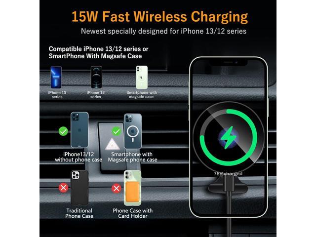 15W Magnetic Wireless Car Charger CD Slot Mount for iPhone 13/13 Pro/13 Pro Max/13 mini/12/12 Pro/12 Pro Max,Powerful Suction Auto-Alignment...