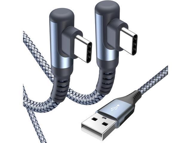 sweguard USB Type C Charger Cable Right Angle [2-Pack,3.3FT] iPhone 16 Charger Braided Cord for iPhone 16 15 Pro Max Plus, Samsung Galaxy S25 S24...