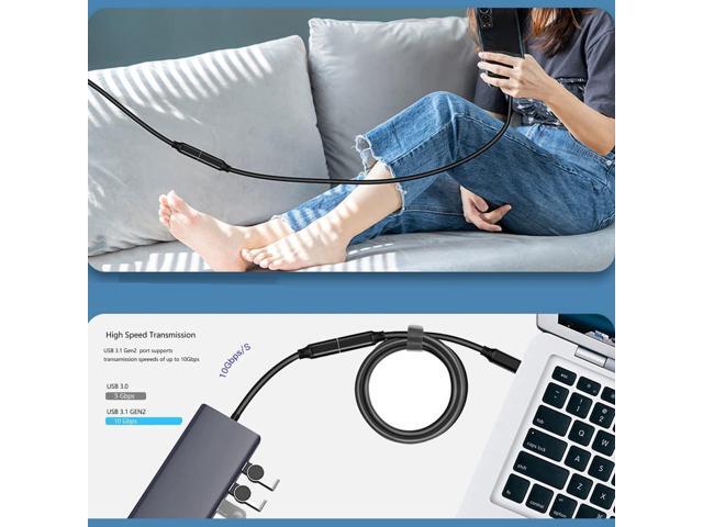 TAIBEYOR USB C Extension Cable 6.6FT,4K Video USB 3.1 Gen 2 10Gbps USB C Extender 100W Fast Charging Male to Female Compatible with Switch...