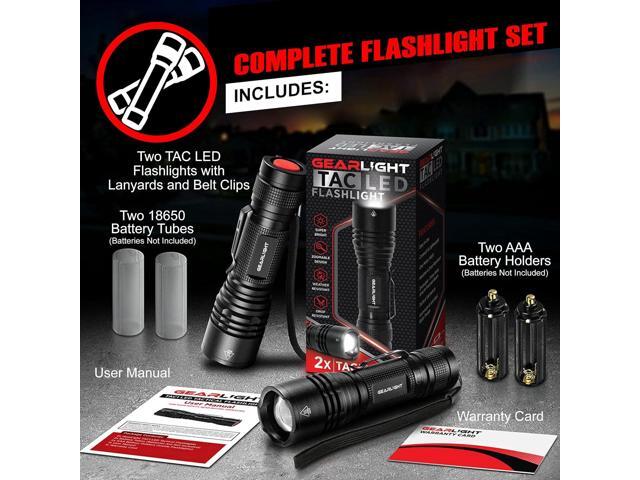 GearLight LED Tactical Flashlights High Lumens - Mini Flashlights for EDC Carry - Compact Powerful Emergency Flashlights Made from Military-Grade...