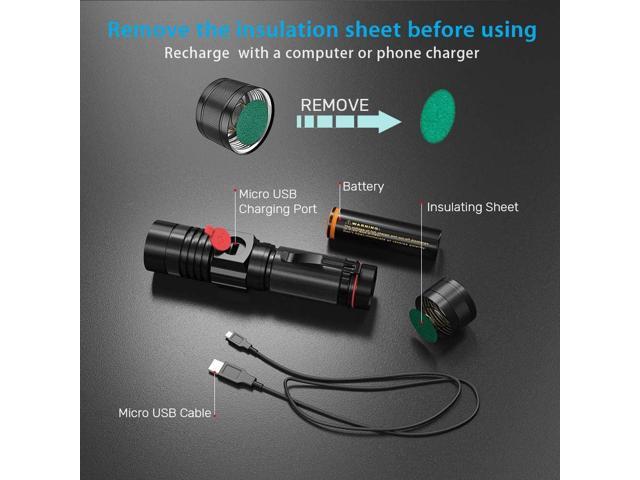 iToncs LED Rechargeable, Super Bright Magnetic Flashlight with COB Work Light, Waterproof, 4 Modes, Pocket Tactical Flashlights for Outdoor Camping...