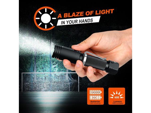 Flashlight, NICRON N7 600 Lumens Tactical Flashlight, 90 Degree Mini Flashlight Ip65 Waterproof Led Flashlight 4 Modes- Best High Lumens Are For...