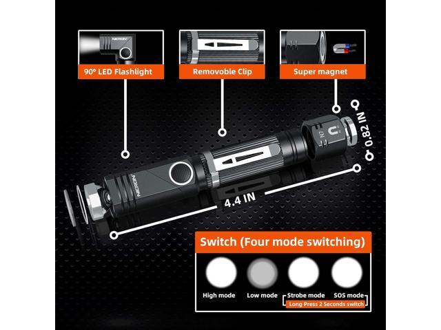 Flashlight, NICRON N7 600 Lumens Tactical Flashlight, 90 Degree Mini Flashlight Ip65 Waterproof Led Flashlight 4 Modes- Best High Lumens Are For...