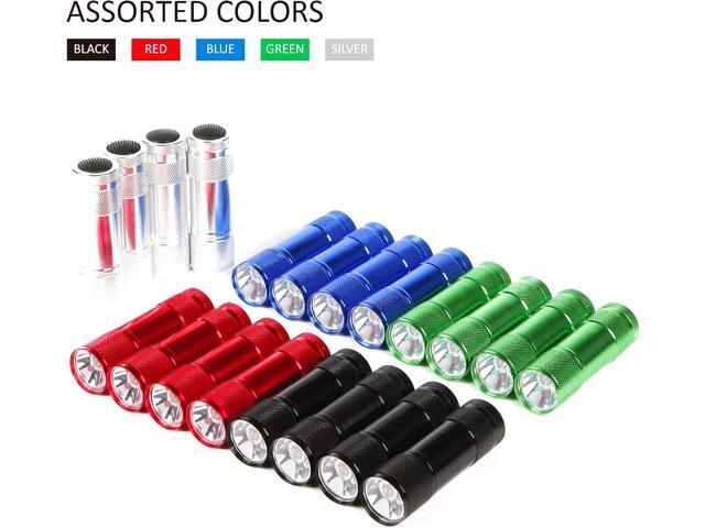 FASTPRO 20-Pack 100 Lumen Super Bright Aluminum LED Flashlights Set, with AAA Dry Batteries Included and Pre-Installed